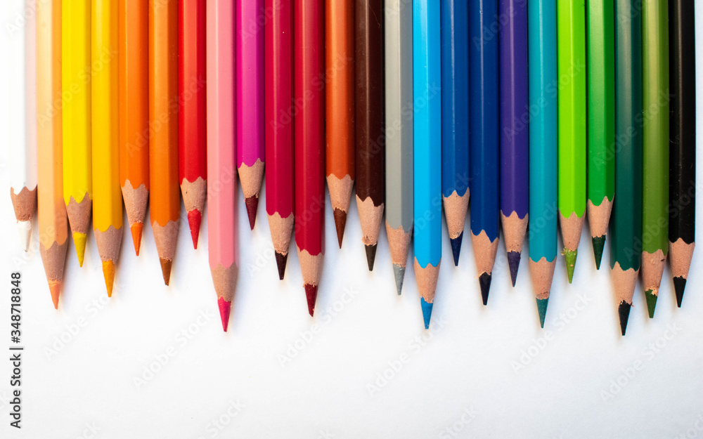 colored pencils on white background colored pencils on white background