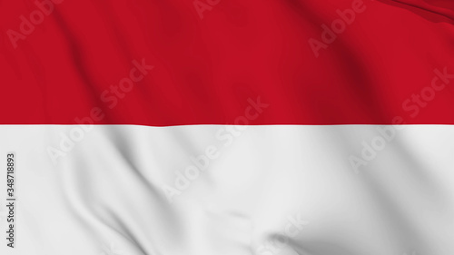 monaco flag is waving 3D animation. indonesia flag waving in the wind. National flag of indonesia. flag seamless loop animation. 4K