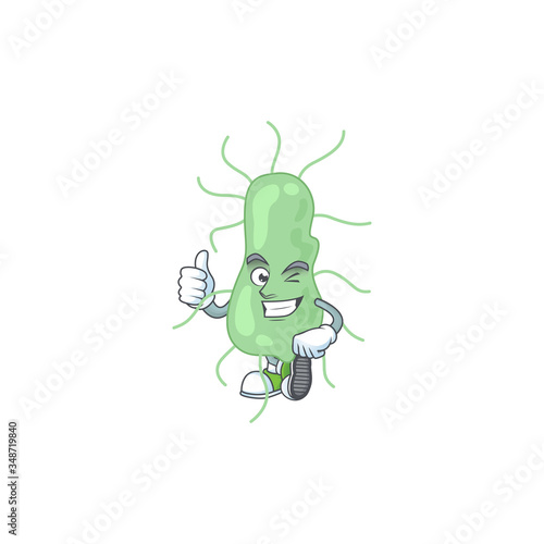 Caricature picture of salmonella with Thumbs up finger