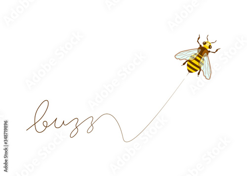 Flying honey bee buzz