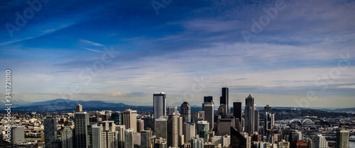 View of Seattle city from above skyline