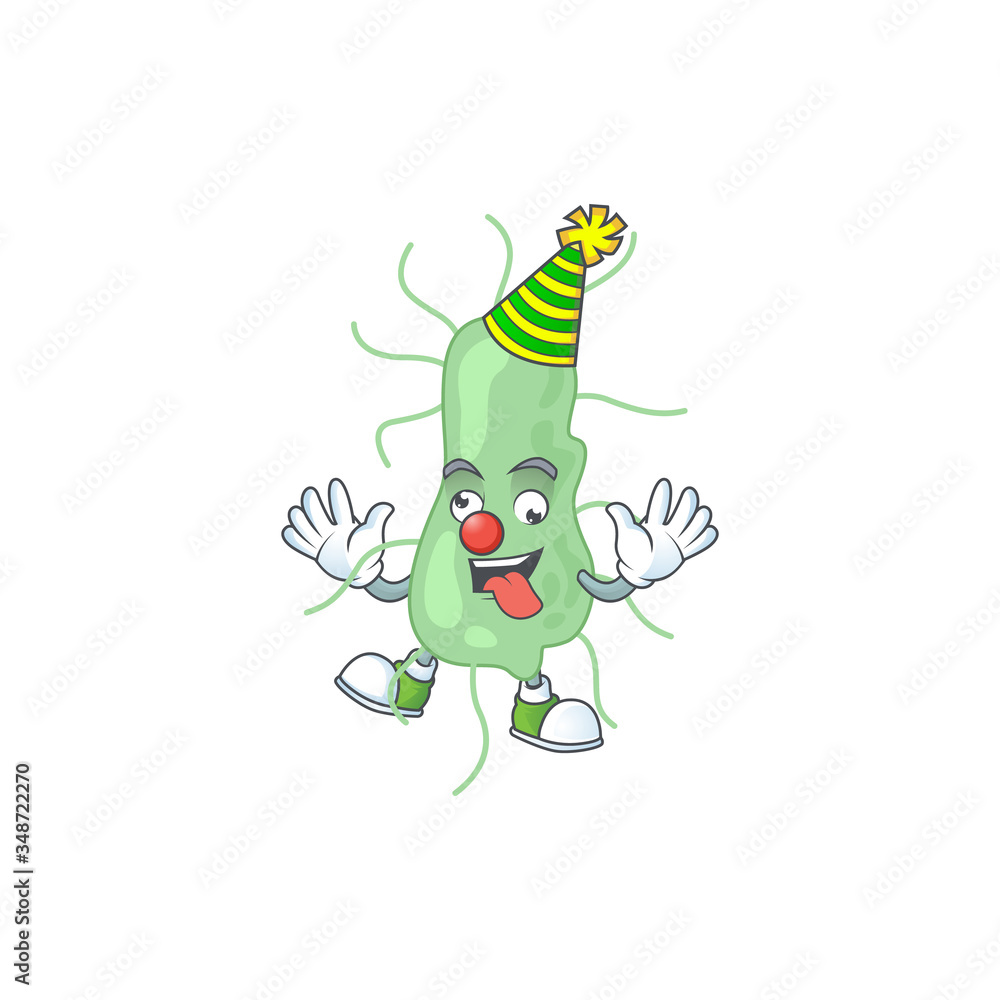 entertaining Clown salmonella caricature character design style entertaining Clown salmonella caricature character design style