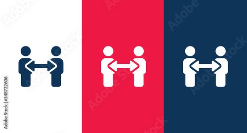 Social distance icon illustration isolated vector sign symbol