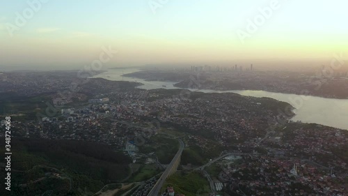 Bosphorus Aerial Drone View at Covid-19 Isolation Days