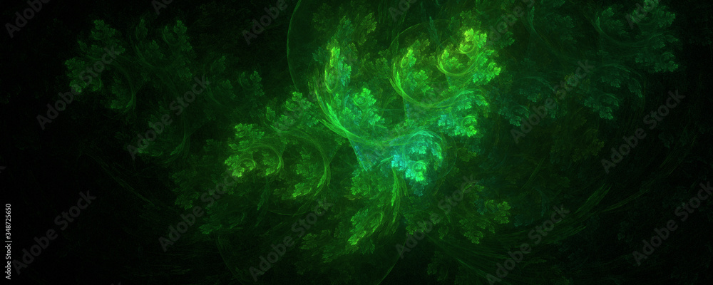 Obraz premium Green digital abstract leaf background
