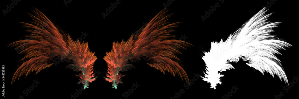 Obraz premium Mystical abstract brown dragon wings