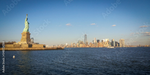 Liberty Statue and Manhattan skyline
