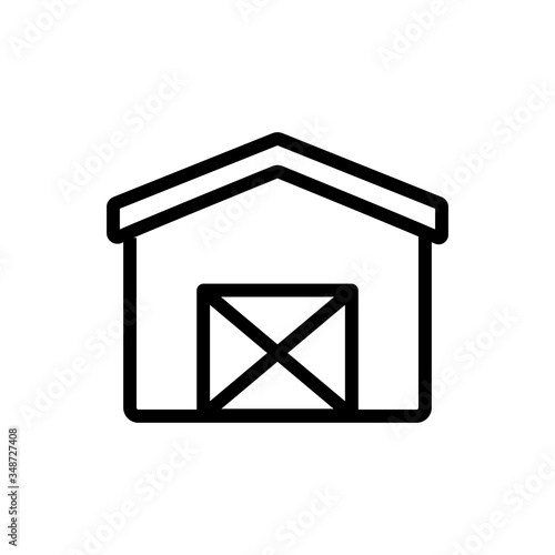 cross door shed icon vector. cross door shed sign. isolated contour symbol illustration