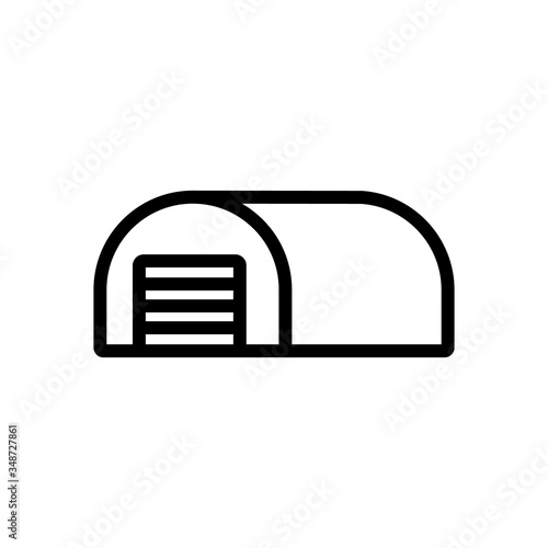 cylindrical hangar shed icon vector. cylindrical hangar shed sign. isolated contour symbol illustration