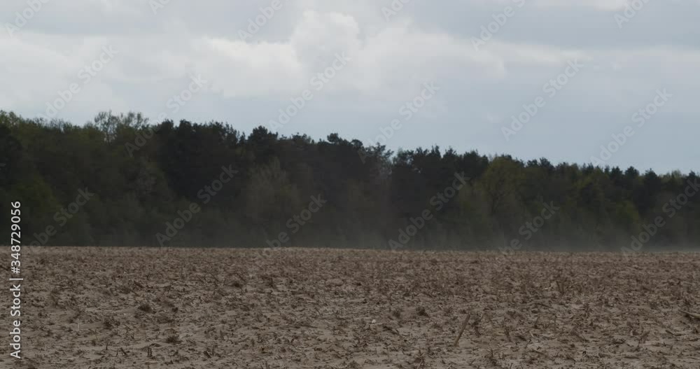 Countryside in Ukraine Dust storms in the field Ukraine.