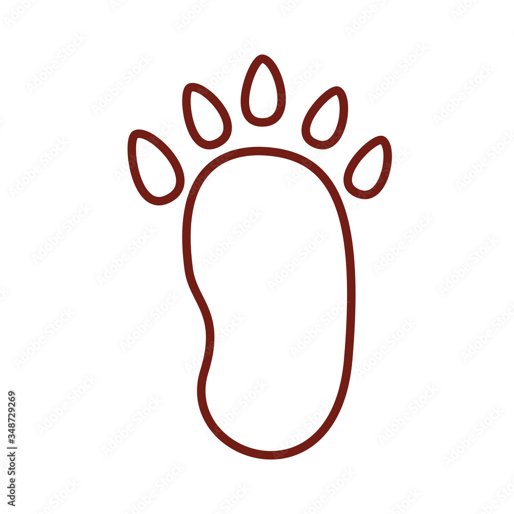 bear paw print line style icon bear paw print line style icon