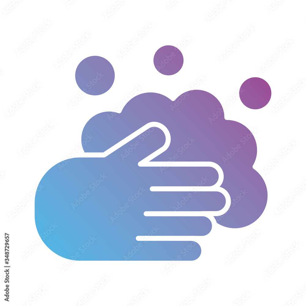 hands washing with foam gradient silhouette style hands washing with foam gradient silhouette style