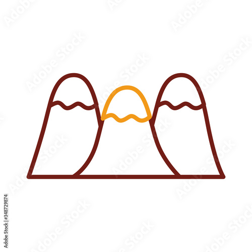 mountains with snow line style icon