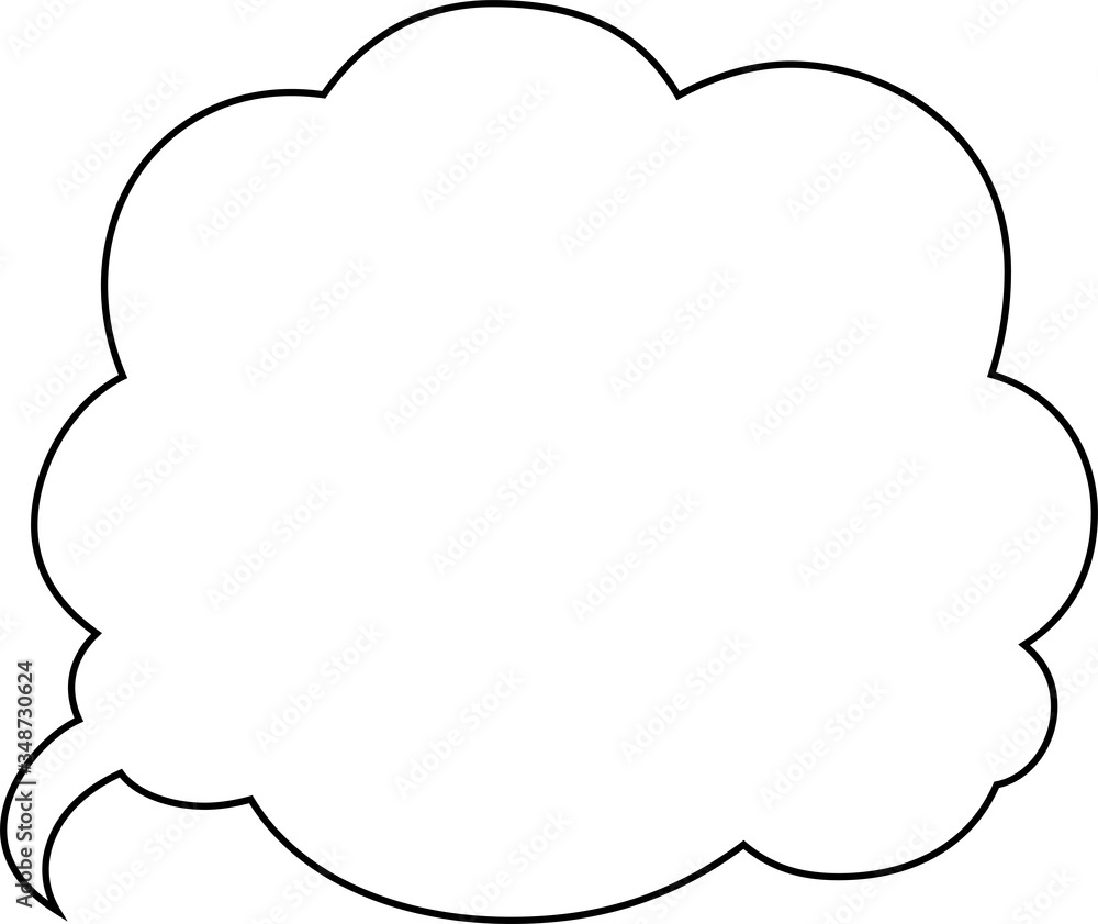 Cute Cartoon clouds Speech bubble outline Cute Cartoon clouds Speech bubble outline