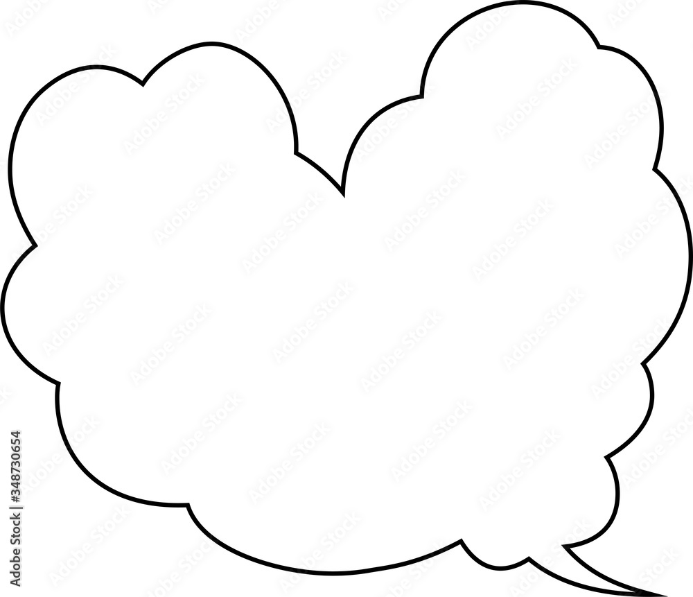 Cute Cartoon clouds Speech bubble outline Cute Cartoon clouds Speech bubble outline