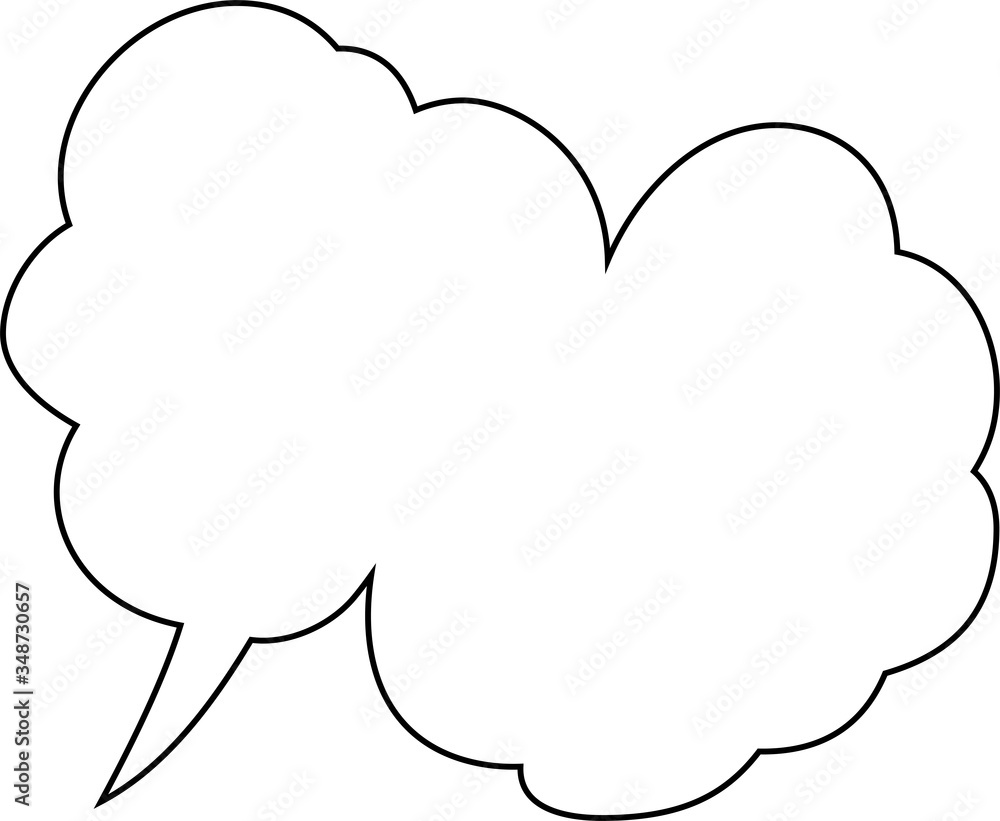 Cute Cartoon clouds Speech bubble outline Cute Cartoon clouds Speech bubble outline