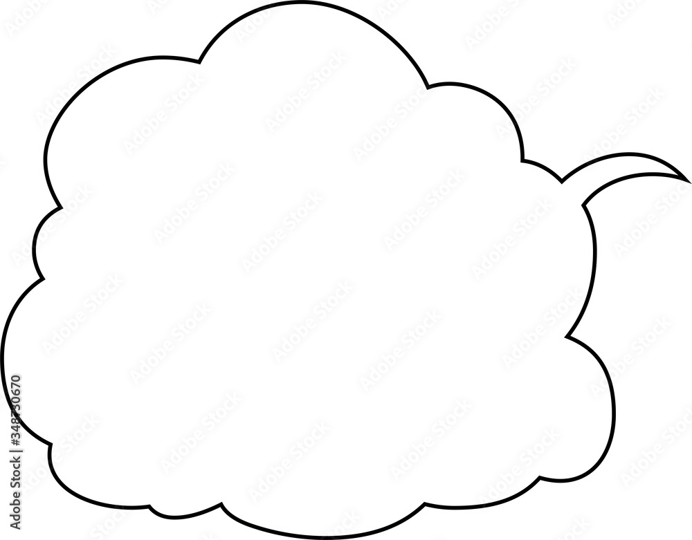Cute Cartoon clouds Speech bubble outline Cute Cartoon clouds Speech bubble outline