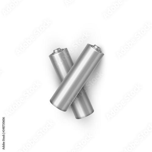 Vector blank alkaline battery on white background