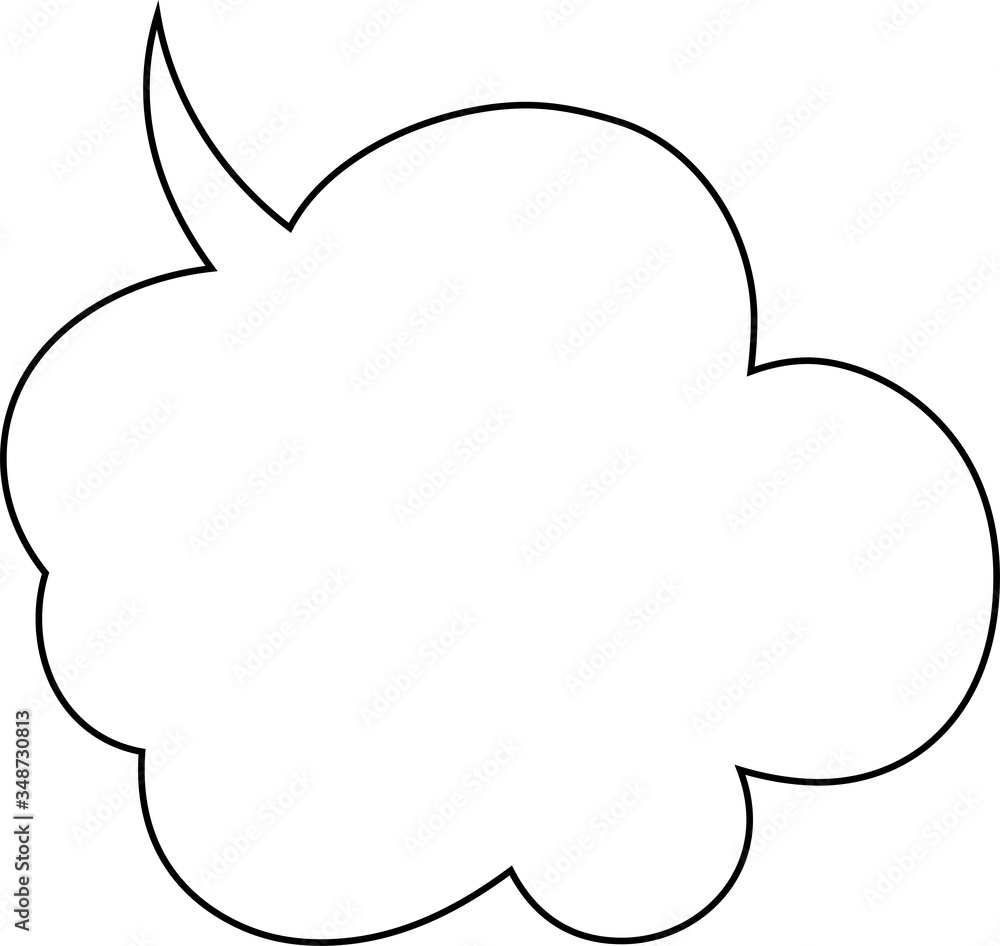 Cute Cartoon clouds Speech bubble outline Cute Cartoon clouds Speech bubble outline