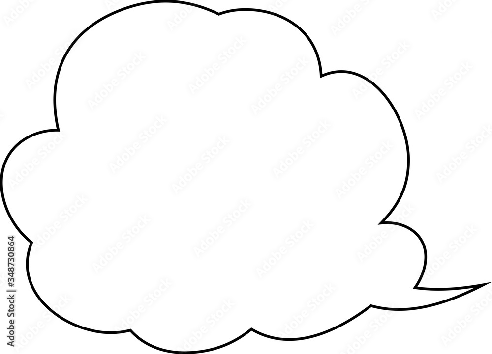 Cute Cartoon clouds Speech bubble outline