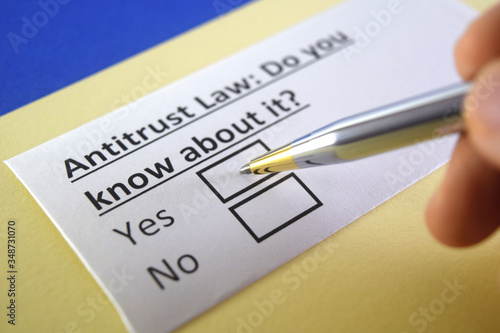One person is answering question about antitrust law.
