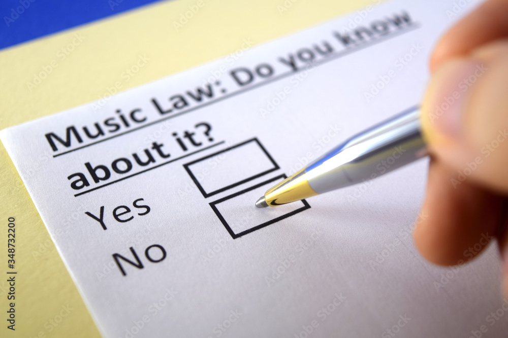 One person is answering question about music law. One person is answering question about music law.