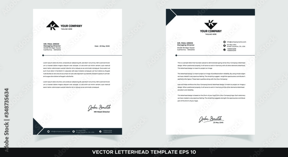 Obraz premium Elegant letterhead template design in minimalist style