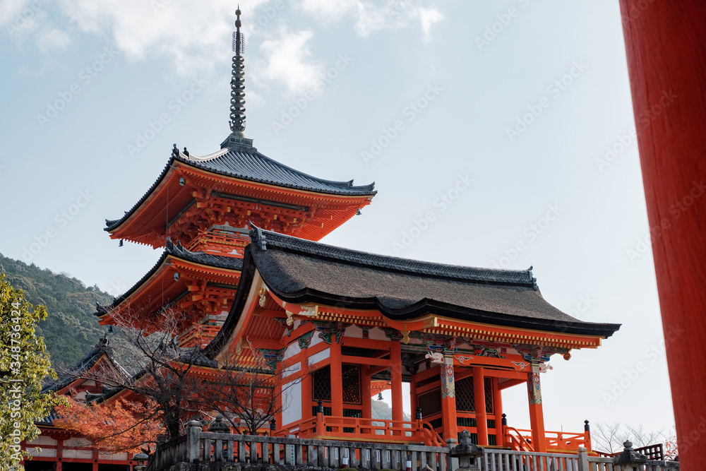 Kiyomizudera Temple and Autumn Leaves in Kyoto, Japan Kiyomizudera Temple and Autumn Leaves in Kyoto, Japan