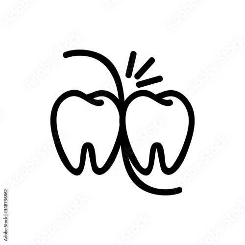 floss between teeth icon vector. floss between teeth sign. isolated contour symbol illustration