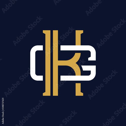 Initial Letter KG GK Monogram Logo Design