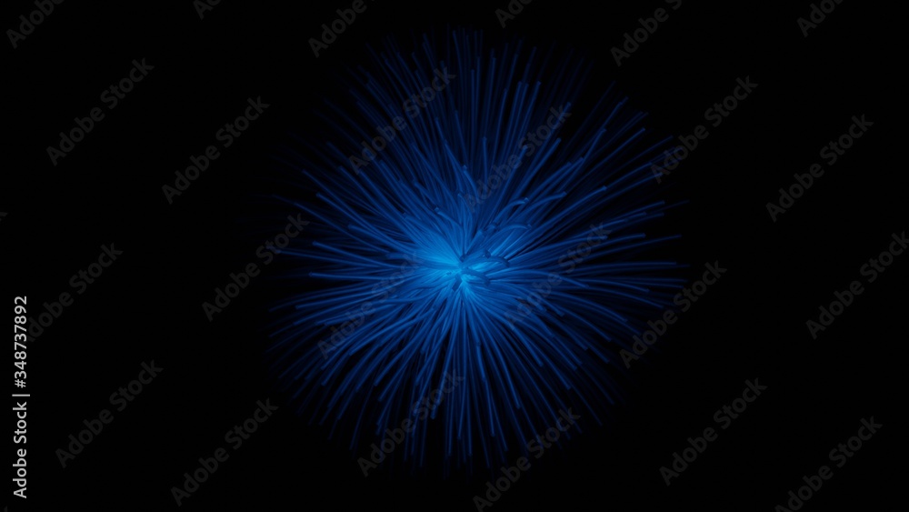3D Render Model Glowing Colorful Flur Hairy Hair Sphere Ball in Deep Black Background 3D Render Model Glowing Colorful Flur Hairy Hair Sphere Ball in Deep Black Background
