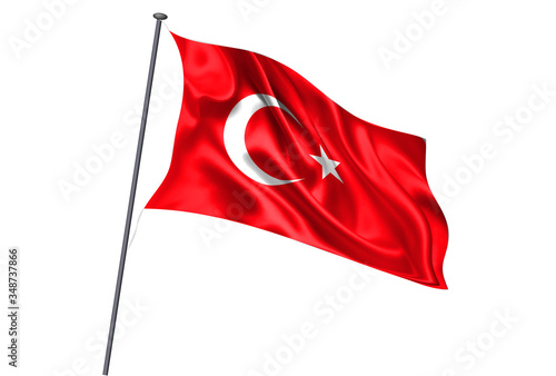 トルコ　 国旗　ポール　アイコン