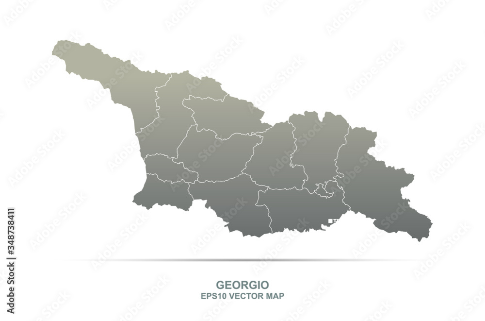 georgia map. vector map of georgia in european country. 