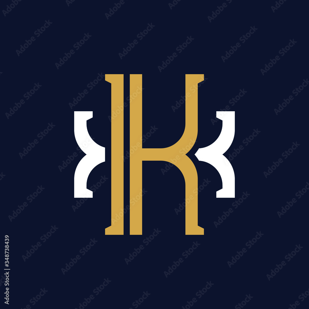 Initial Letter KX XK Monogram Logo Design Initial Letter KX XK Monogram Logo Design