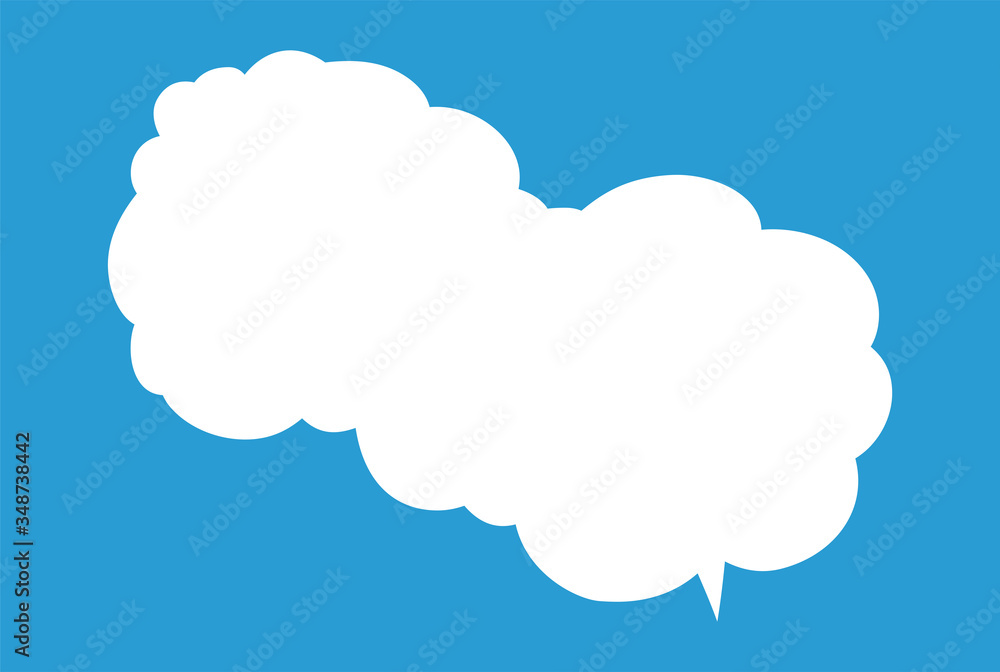 Cute cartoon cloud speech bubble connected sideways Cute cartoon cloud speech bubble connected sideways