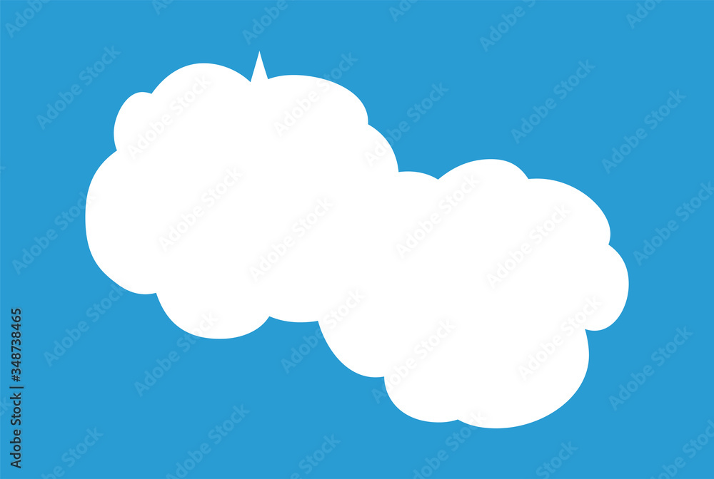 Cute cartoon cloud speech bubble connected sideways