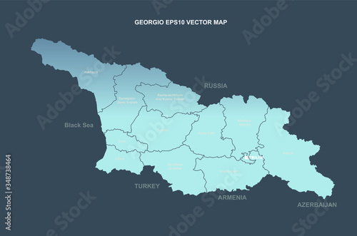 georgia map. vector map of georgia in european country. 