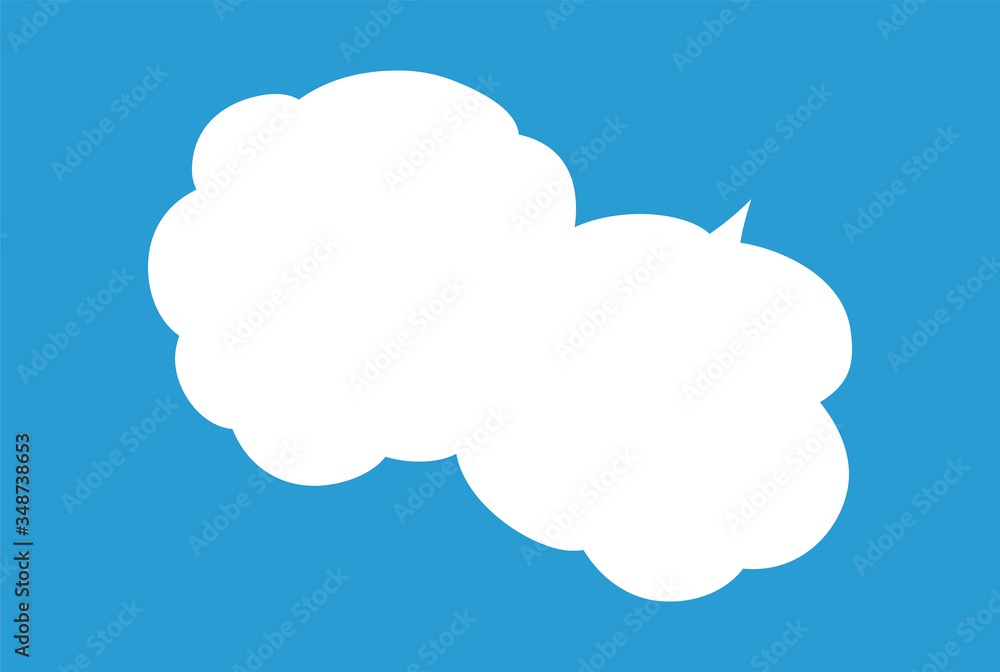 Cute cartoon cloud speech bubble connected sideways Cute cartoon cloud speech bubble connected sideways