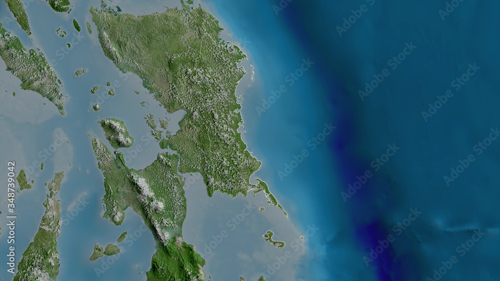 Eastern Samar, Philippines - outlined. Satellite