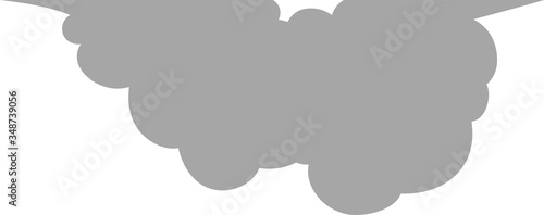 Cute cartoon Cloudy cloud speech bubble connected sideways