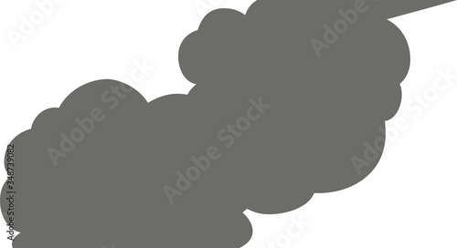 Cute cartoon Cloudy cloud speech bubble connected sideways