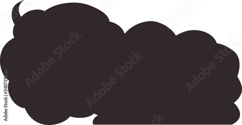 Cute cartoon Cloudy cloud speech bubble connected sideways