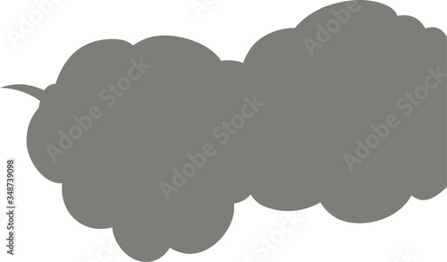 Cute cartoon Cloudy cloud speech bubble connected sideways