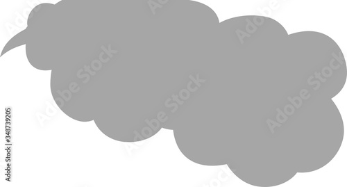 Cute cartoon Cloudy cloud speech bubble connected sideways