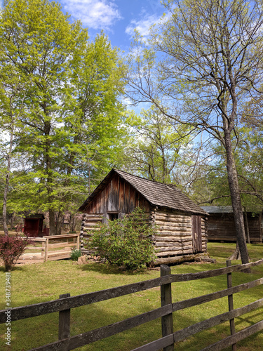 Obraz na płótnie Log Cabin at Cherokee Heritage Center w salonie