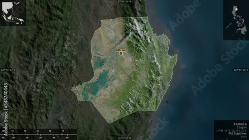 Isabela, Philippines - composition. Satellite photo