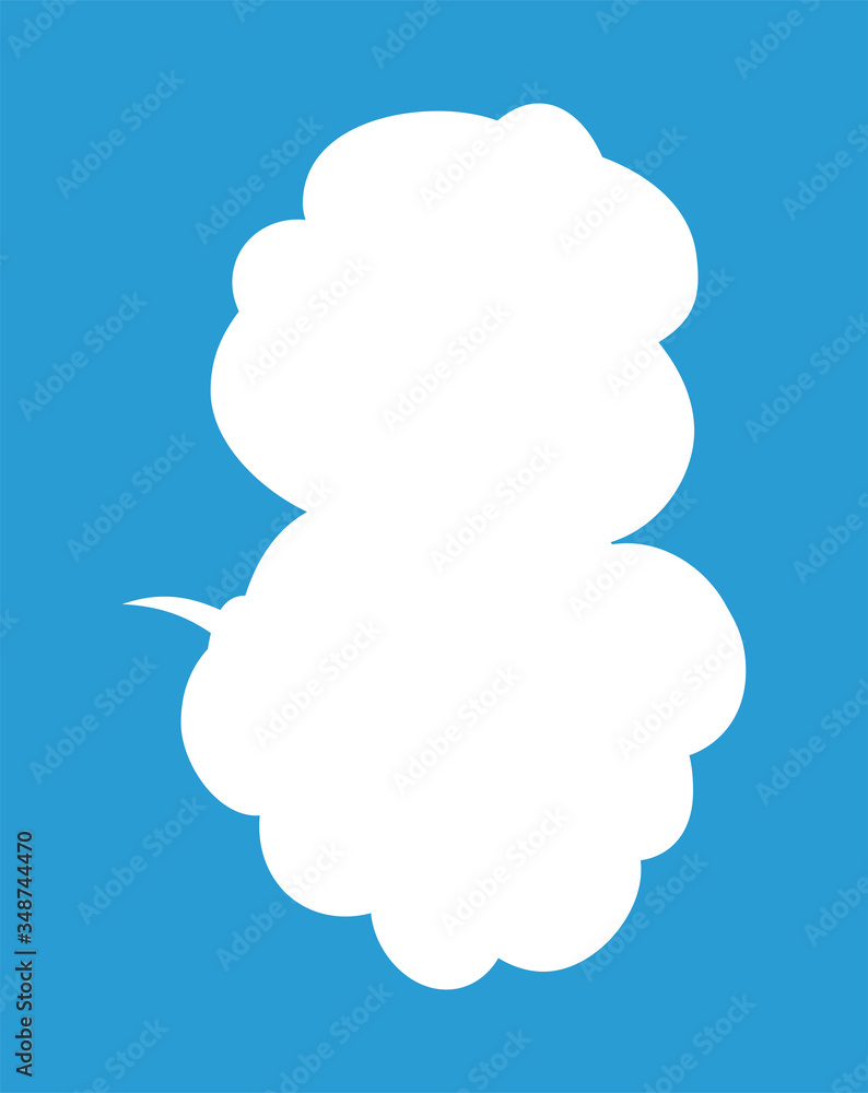 Vertically connected cute cartoon cloud speech bubbles Vertically connected cute cartoon cloud speech bubbles