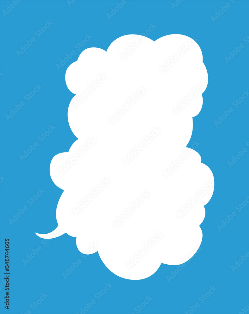 Vertically connected cute cartoon cloud speech bubbles Vertically connected cute cartoon cloud speech bubbles