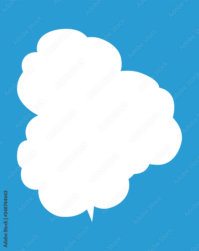 Vertically connected cute cartoon cloud speech bubbles