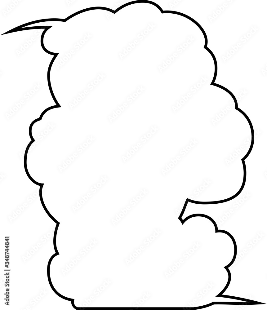 Vertically connected cute cartoon cloud speech bubbles outline Vertically connected cute cartoon cloud speech bubbles outline